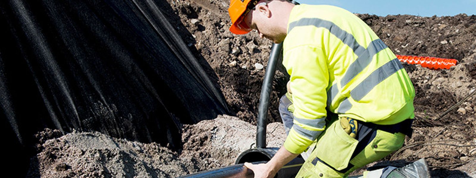 Installer repairing a cable